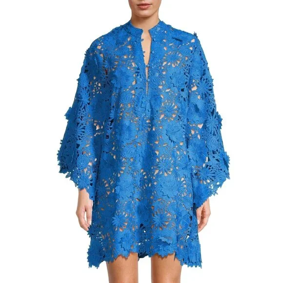 Floral Lace Mini Caftan - Picture 4 of 9